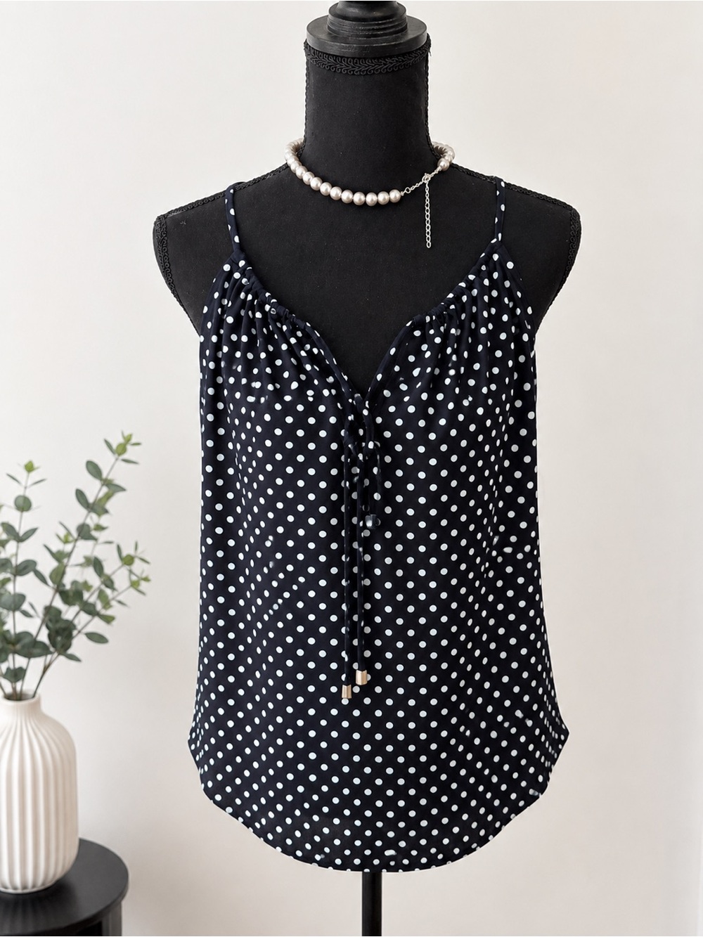Philosophy Navy Polka-Dot Tie-Front Camisole – Size Large, NWT - Picture 4 of 5